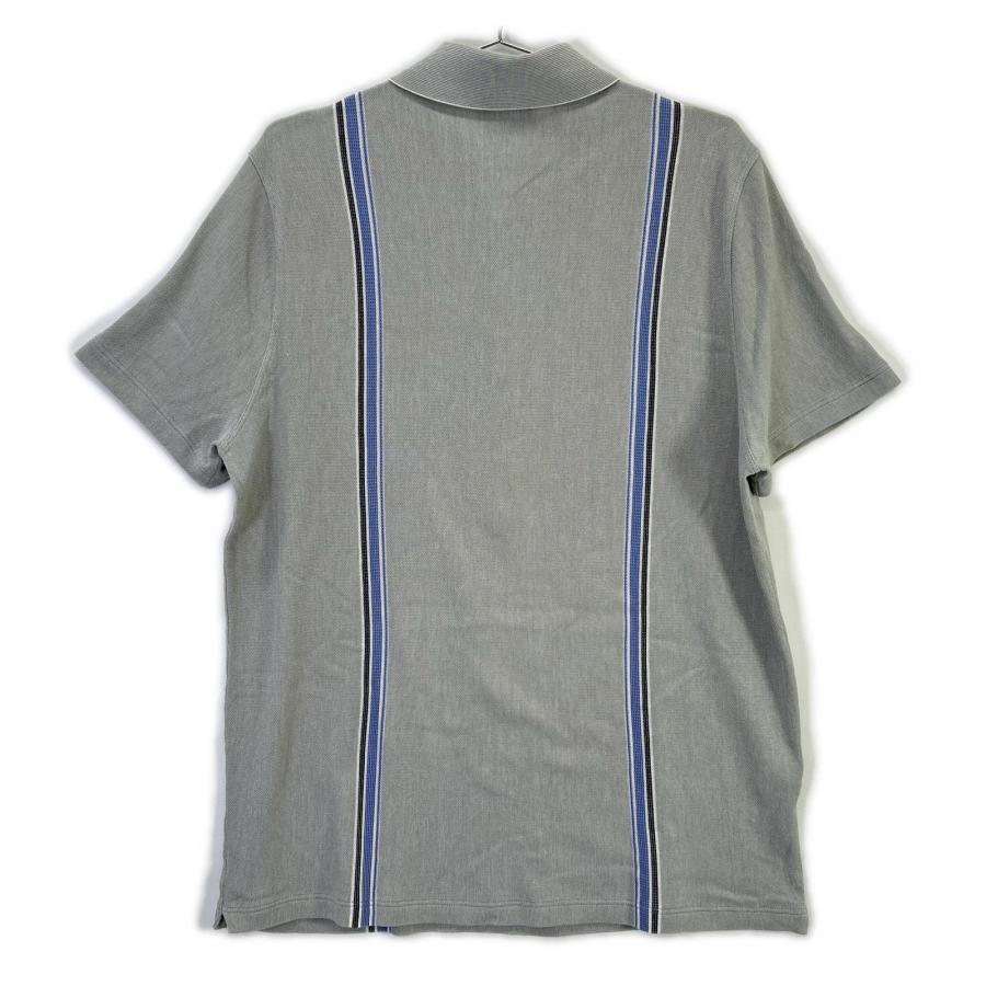 HERMES エルメス sw090 ネイビー コットン100% 半袖ポロシャツ グレー