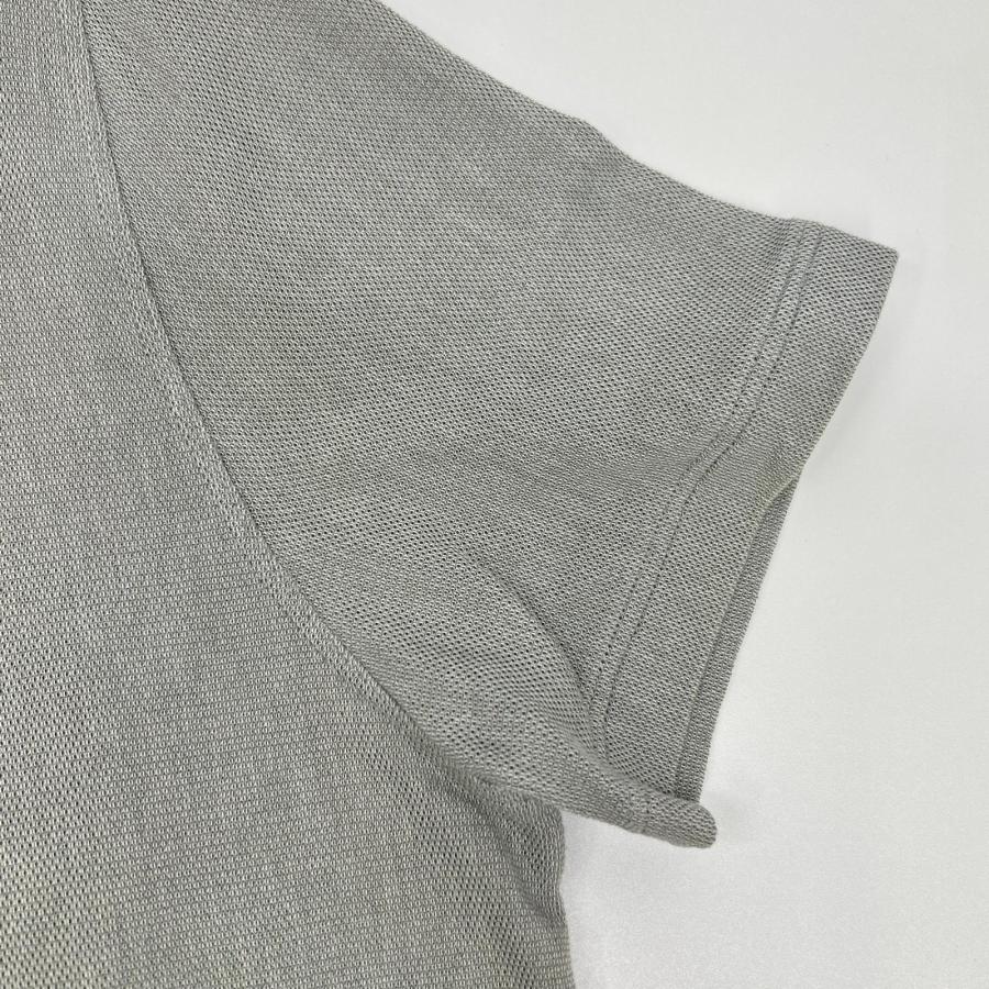 HERMES エルメス sw090 ネイビー コットン100% 半袖ポロシャツ グレー