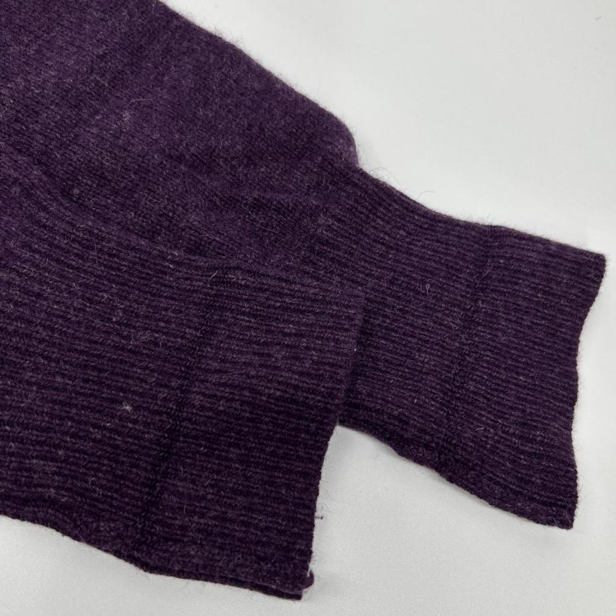 Yves Saint-Laurent イヴサンローラン パープル ロゴ YSL 刺繍 ニット 