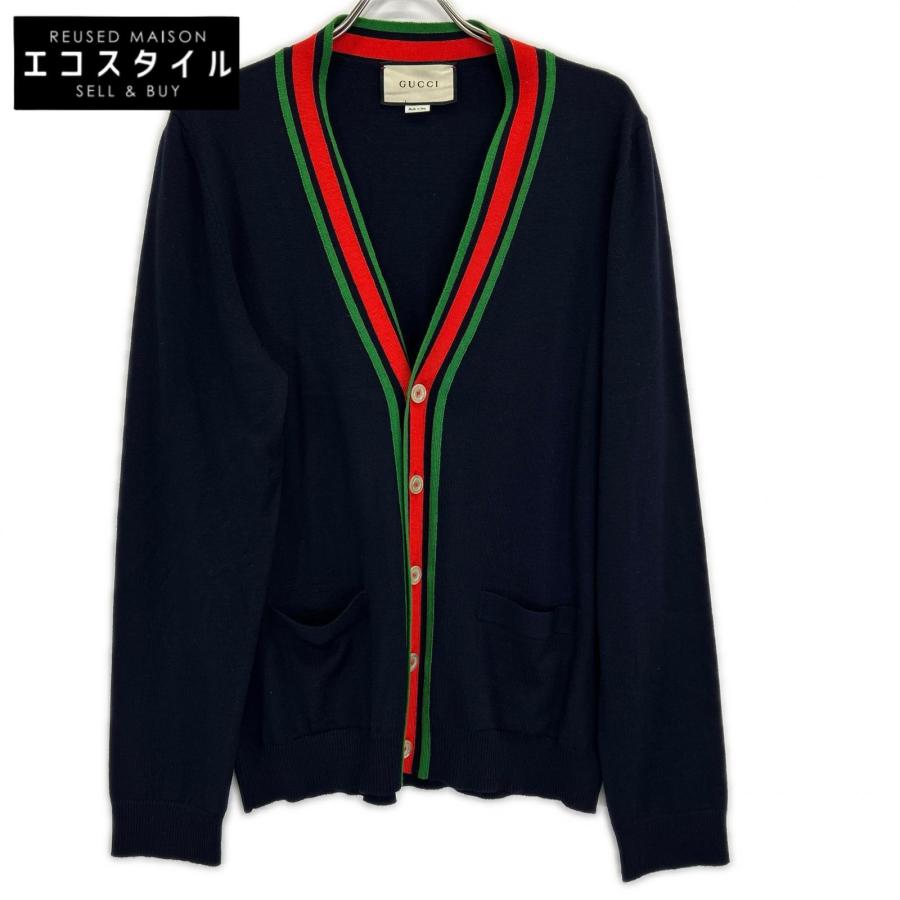 GUCCI（グッチ） 576806 ネイビー ウールカーディガン ネイビー L 
