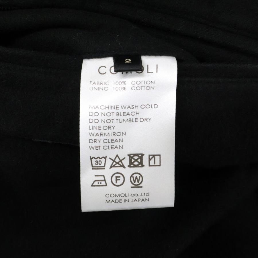 /24AW COMOLI コモリ A03-01008 モールスキン ジップアップ ショート ジャケット 2 ブラック メンズの画像