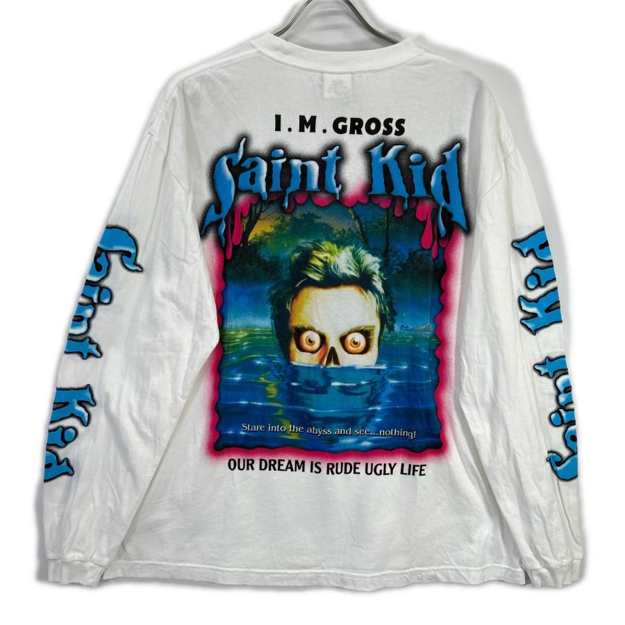 SAINT MICHAEL セントマイケル SM-A23-0000-C34 The Kid Laroi L/S TEE ロンT ホワイト L トップス コットン メンズ 中古の画像
