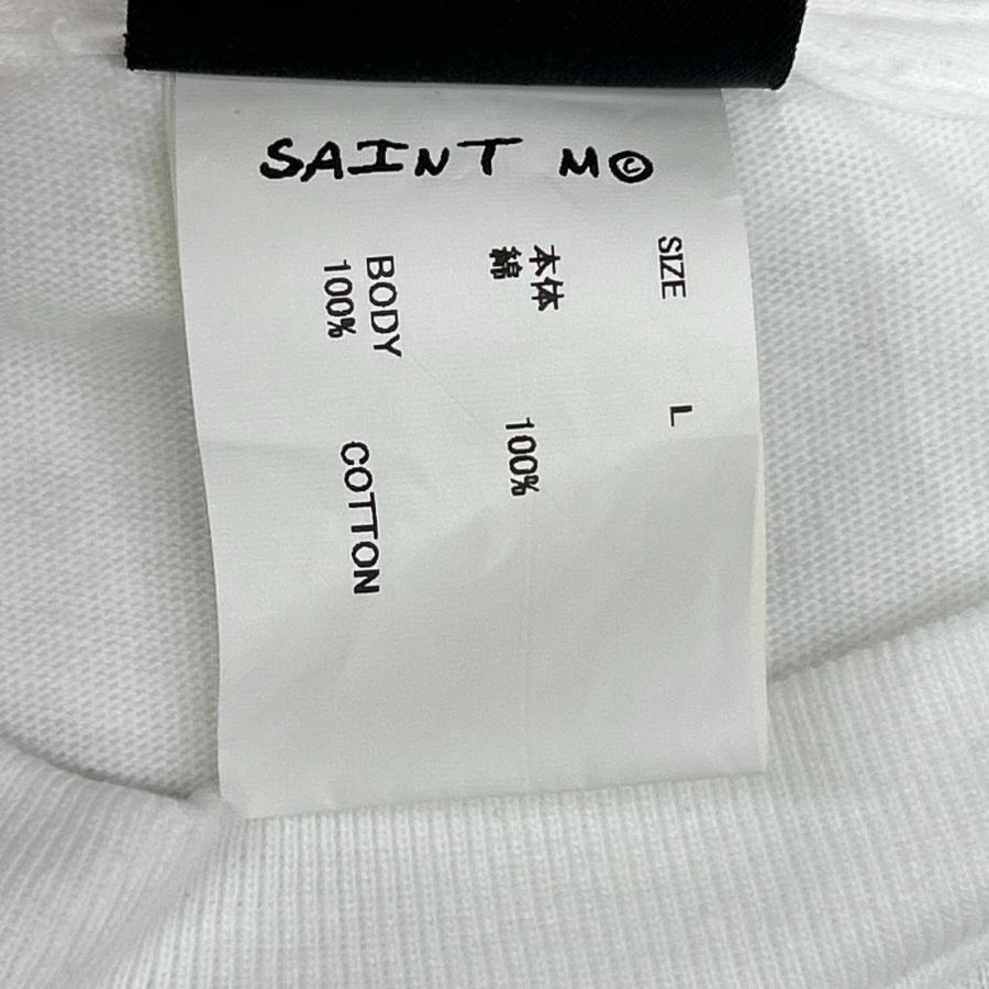 SAINT MICHAEL セントマイケル SM-A23-0000-C34 The Kid Laroi L/S TEE ロンT ホワイト L トップス コットン メンズ 中古の画像