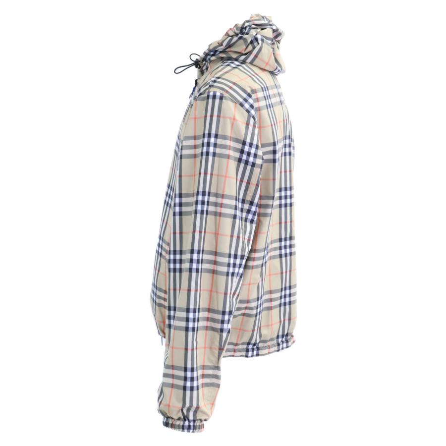 新品/国内正規 BURBERRY バーバリー 8110371 ノヴァチェック リバーシブル フーディジャケット M ブラック/ベージュ メンズの画像