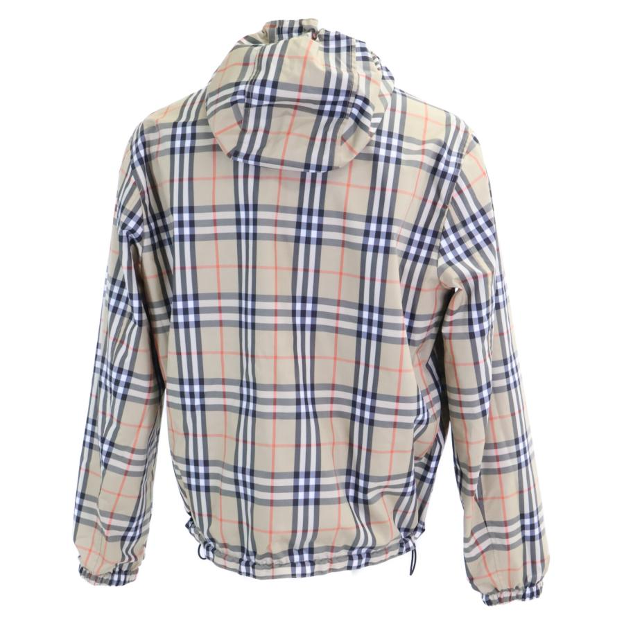 新品/国内正規 BURBERRY バーバリー 8110371 ノヴァチェック リバーシブル フーディジャケット M ブラック/ベージュ メンズの画像