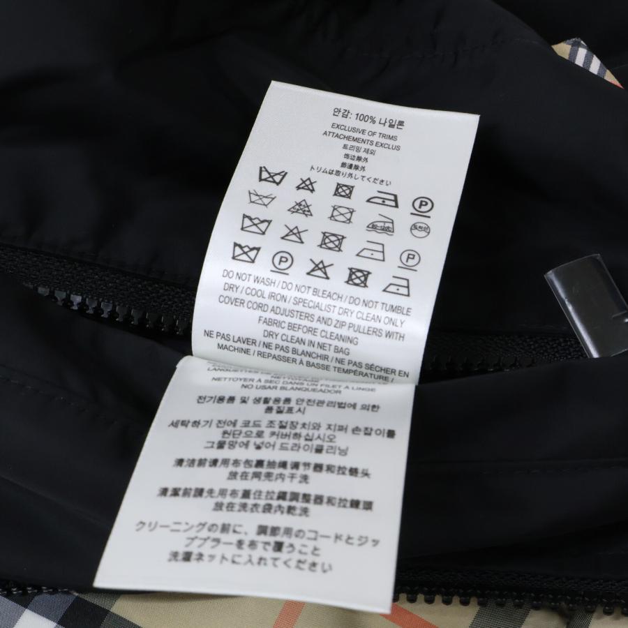新品/国内正規 BURBERRY バーバリー 8110371 ノヴァチェック リバーシブル フーディジャケット M ブラック/ベージュ メンズの画像