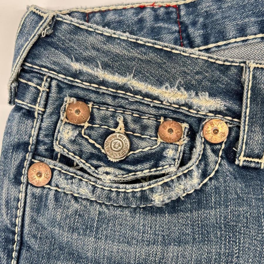 人気モデル　トゥルーレリジョン　デニム　フレア　JOEY BIG T　27　美品 TRUE RELIGION（トゥルーレリジョン） ジョイ ビッグT ダメージ フレア
