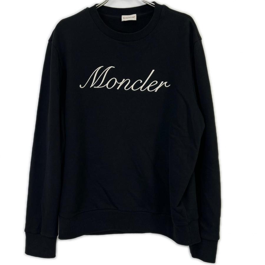 【美品】MONCLERモンクレール ロゴスウェット（ブラック）Size: XL MONCLER（モンクレール） 24年製 ブラック FELPA スウェットシャツ XL