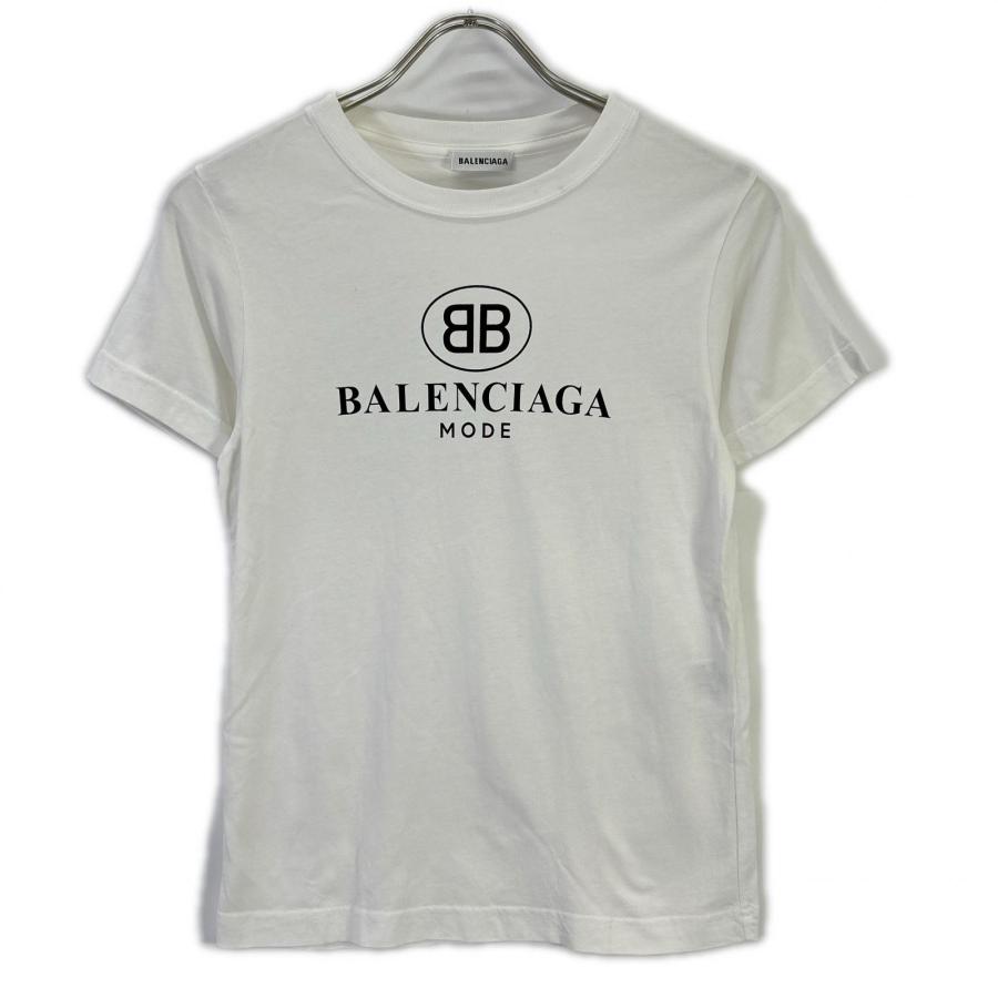 BALENCIAGA（バレンシアガ） 18年 556110 ホワイト ロゴ Tシャツ