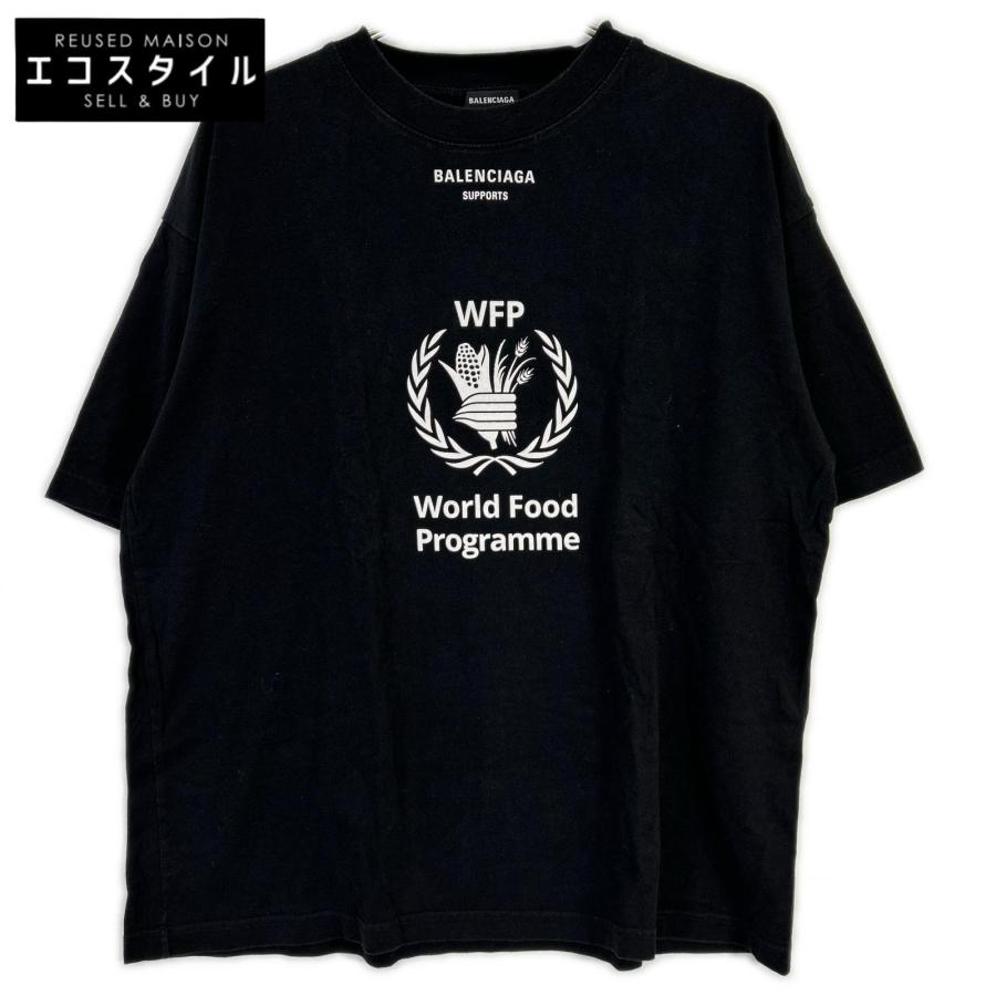 BALENCIAGA バレンシアガ 18年 541784 ブラック WFP プリント Tシャツ S BALENCIAGA（バレンシアガ） 18年 541784 ブラック WFP プリント T