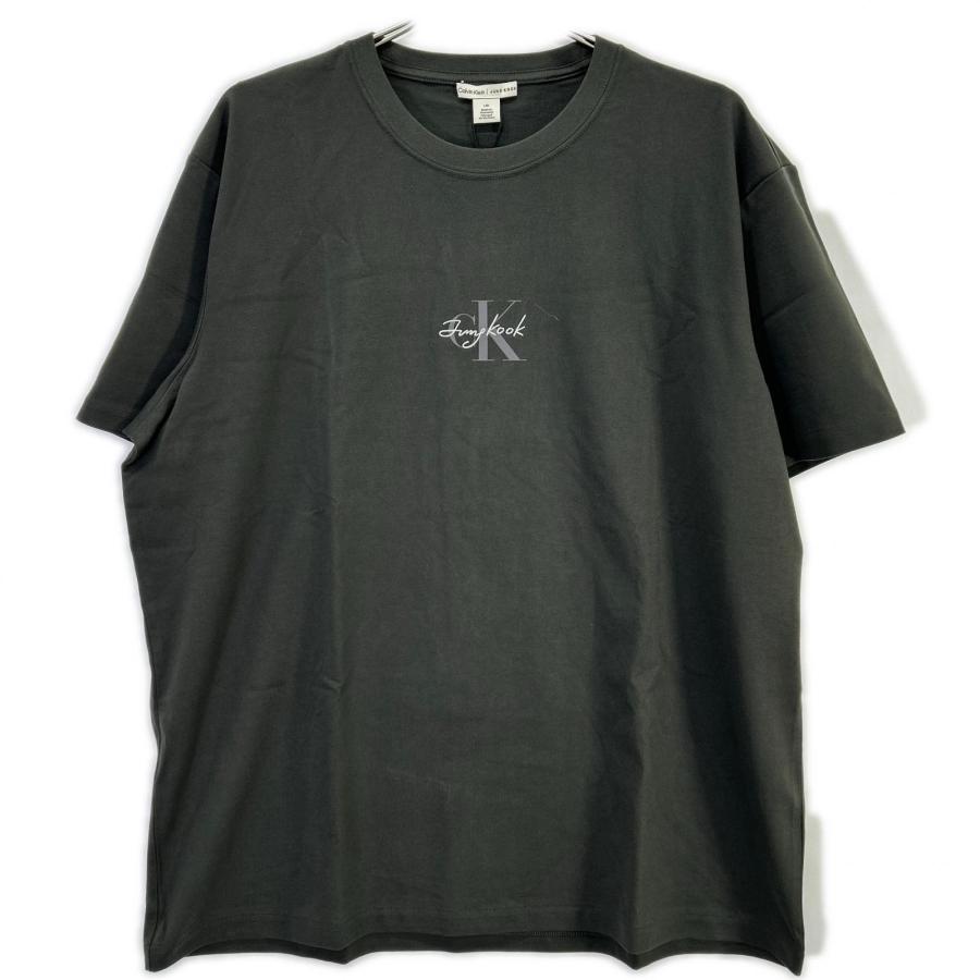 ジョングクコラボ  Tシャツ チャコールグレー Calvin Klein（カルバン・クライン） ×JUNG KOOK 40420MF MONOGRAM S/S