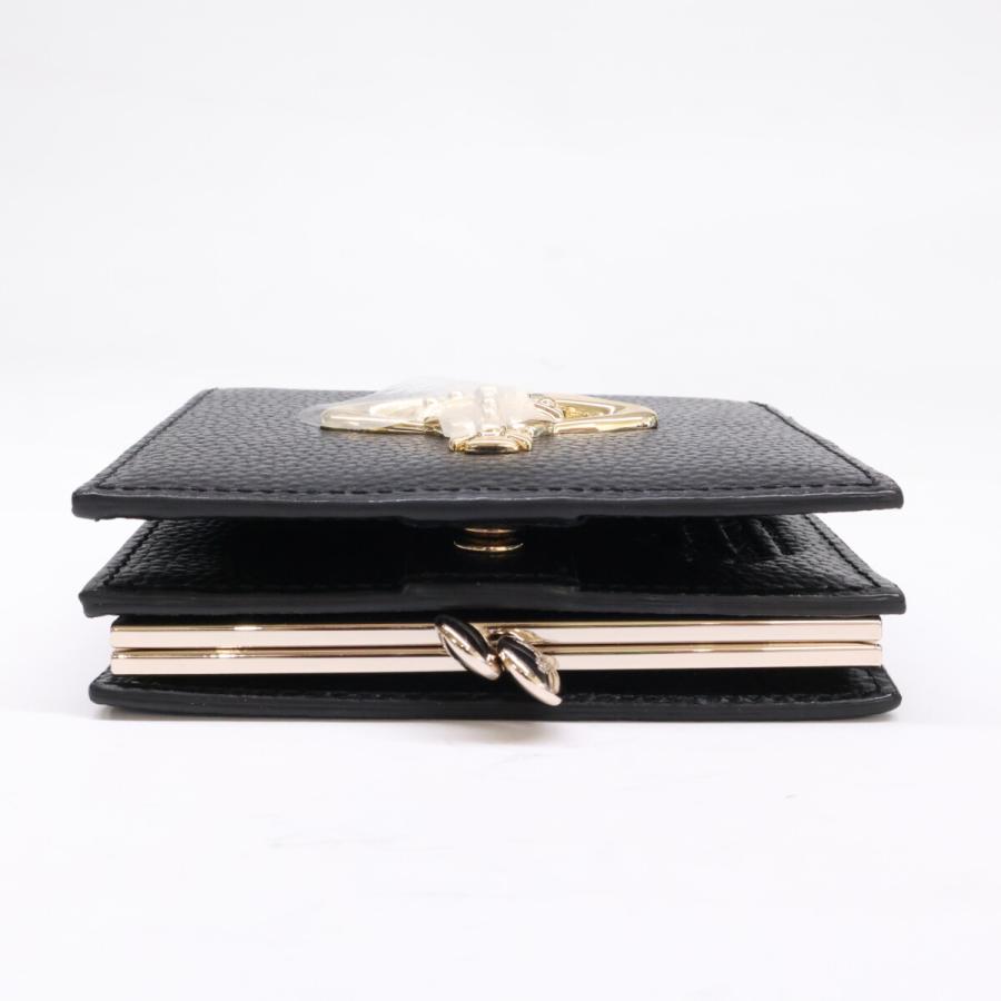 【美品】 ヴィヴィアンウエストウッド　オーブ金具　レザー　がま口　折り財布 Vivienne Westwood（ヴィヴィアンウエストウッド） 新品同様 オーブ