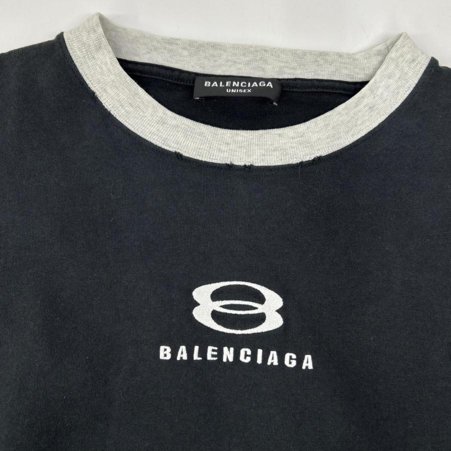 BALENCIAGA（バレンシアガ） 21SS 699190 ロゴ刺繍UNITY7分袖Tシャツ