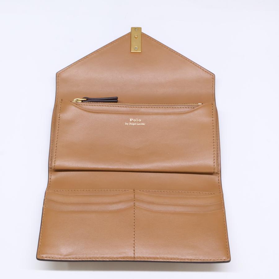 新品同様/ POLObyRalphLauren ポロラルフローレン レザー 三つ折り 長