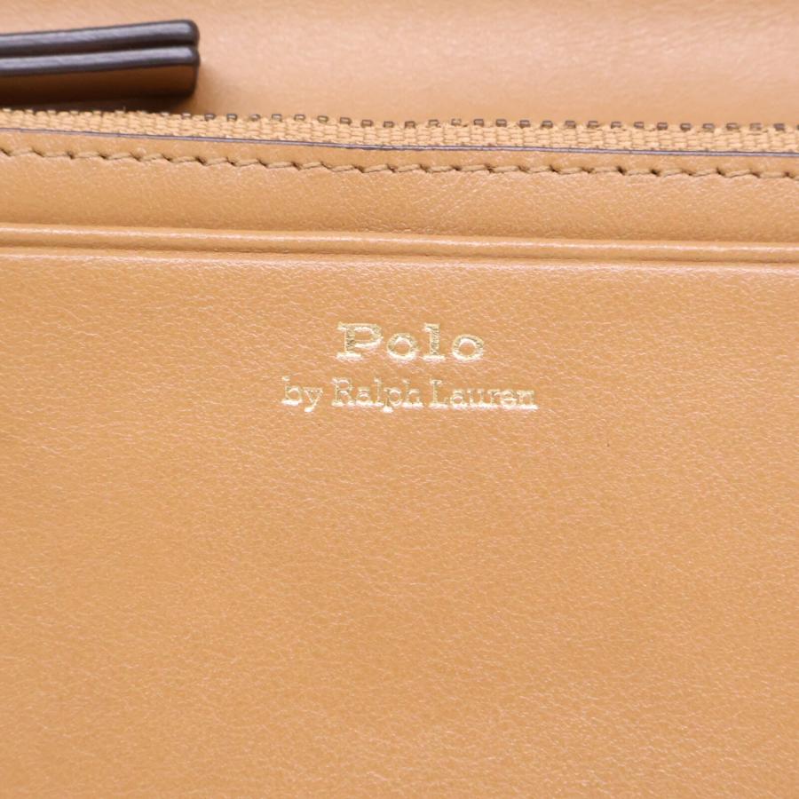 新品同様/ POLObyRalphLauren ポロラルフローレン レザー 三つ折り 長