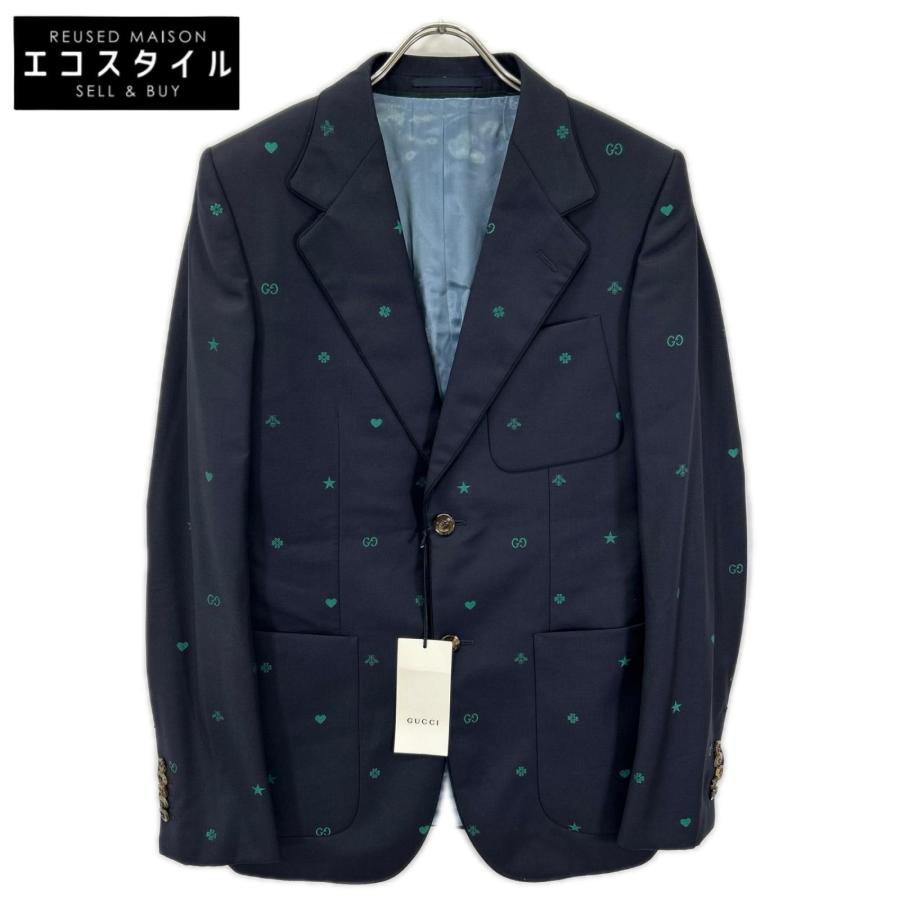 GUCCI（グッチ） 581688 ネイビー ミケーレ期 ウール GG Bee 総柄