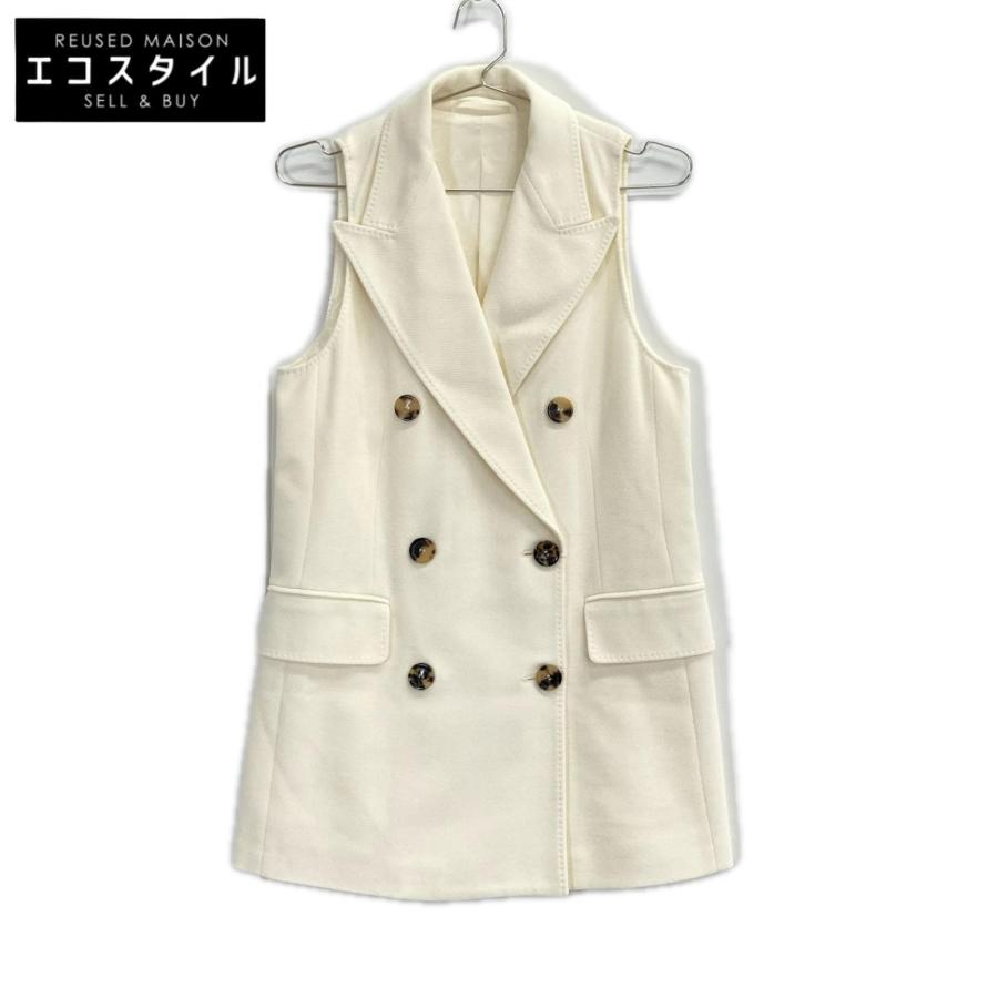 Max Mara ノースリーブ ベスト ジレ ホワイト 38 Max Mara（マックスマーラ） 19110322 コットン ノースリーブ