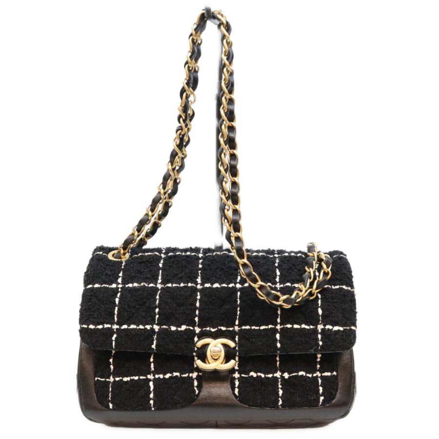 CHANEL（シャネル） AS4459 黒 ツイード×カーフ マトラッセスモール
