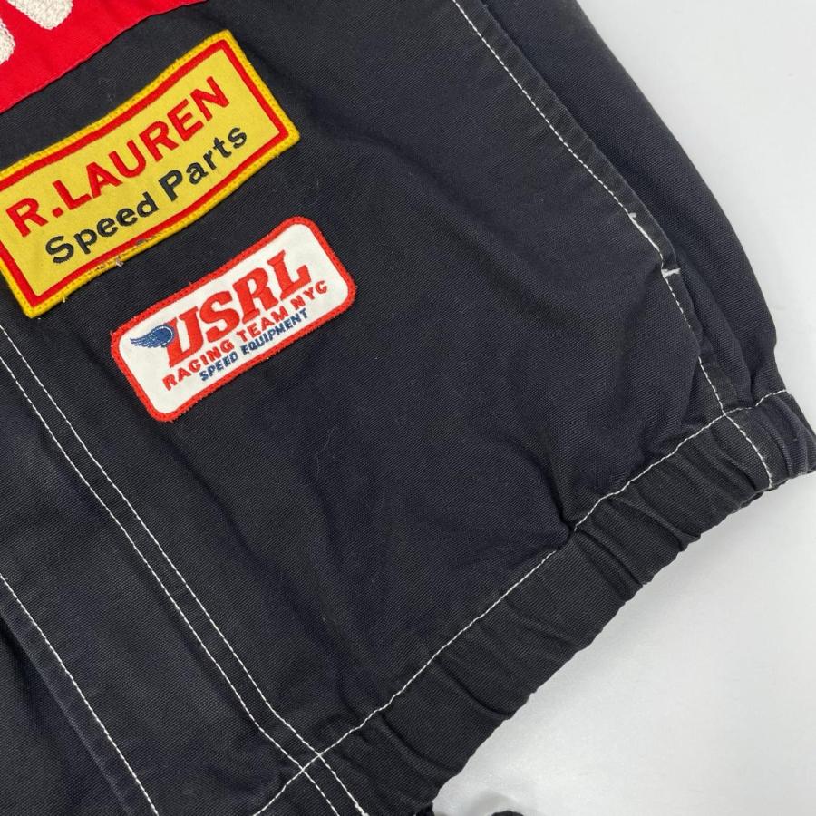 レーシングジャケット ナイロン 赤 黒 チェッカー ワッペン多数 薄手 POLObyRalphLauren ポロラルフローレン レッド×ホワイト ワッペン