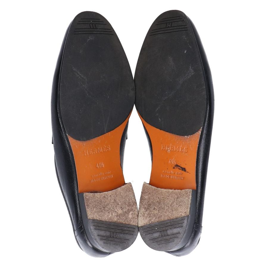 HERMÈS エルメス Hバックル レザーシューズ ブラック 40 2/1 HERMES（エルメス） コンスタンス ゴールド金具 Hバックル レザー