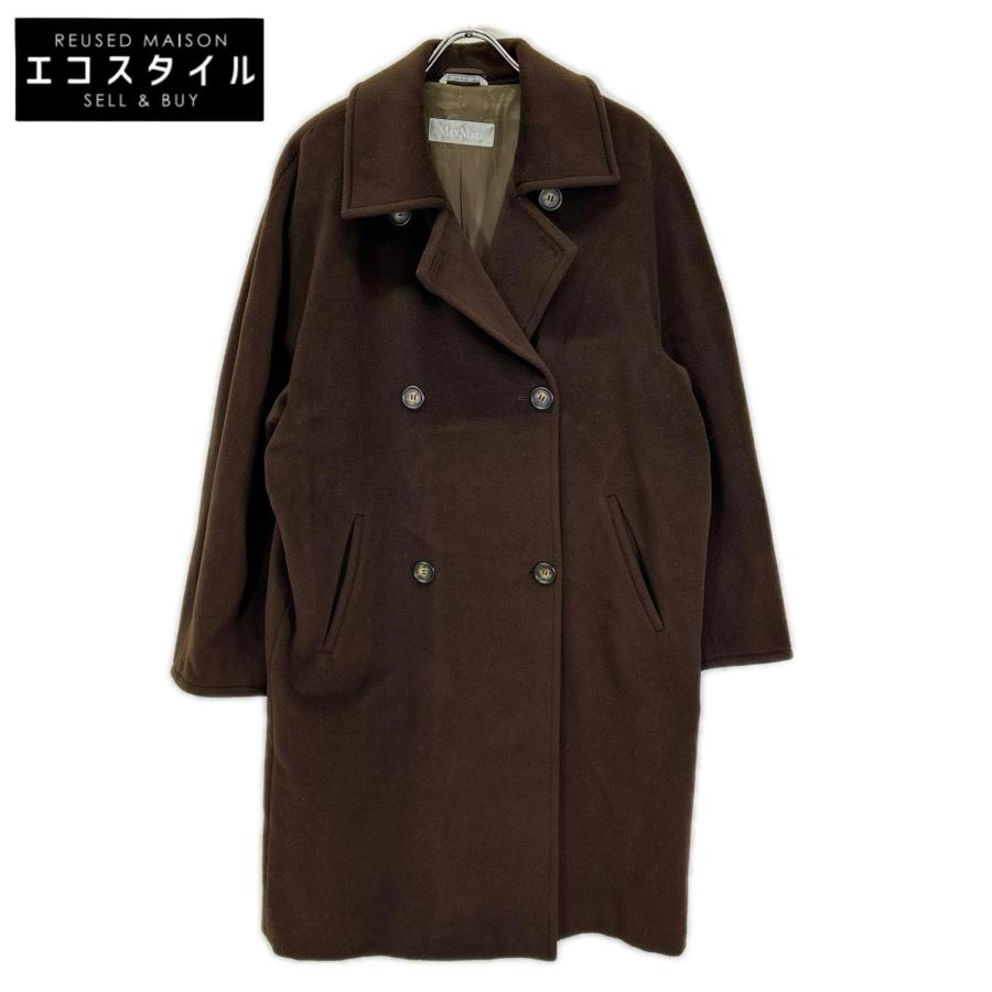 未使用級✨マックスアンドコー　ラナヴァージンウール　ダブルコート　タック　38 Max Mara（マックスマーラ） ブラウン ピュアヴァージンウール ダブル