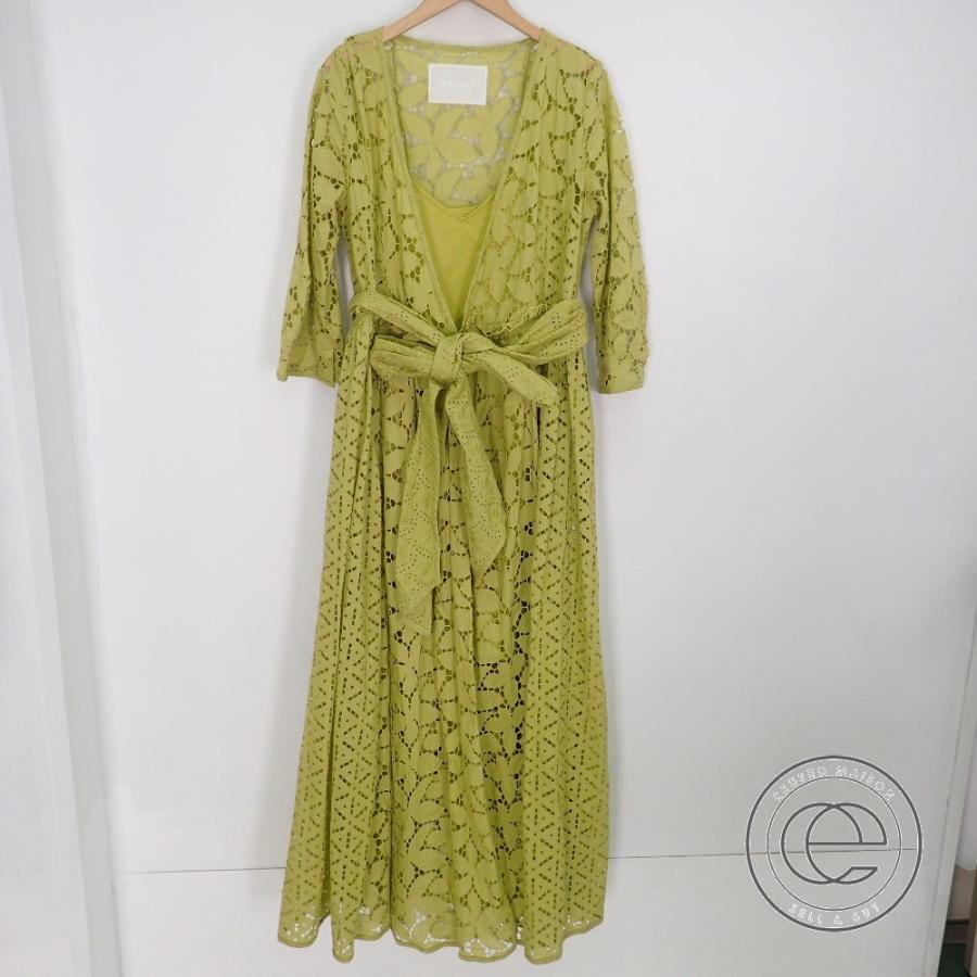 Mylan マイラン コットンレースデザイン 紐ベルト ペチコート付 カシュクール七分袖ロングワンピース M イエロー系 レディース ブランドショップエコスタイル 通販 Yahoo ショッピング
