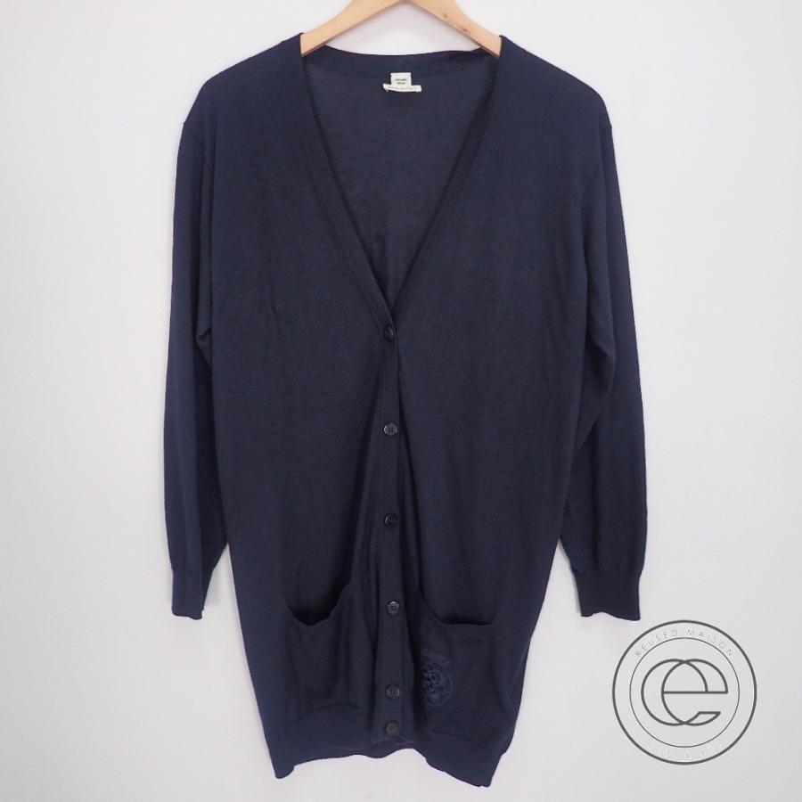 国内正規 Hermes エルメス カシミヤ シルク ロゴ刺繍 Vネックロングカーディガン 34 ダークネイビー レディース ブランドショップエコスタイル 通販 Yahoo ショッピング