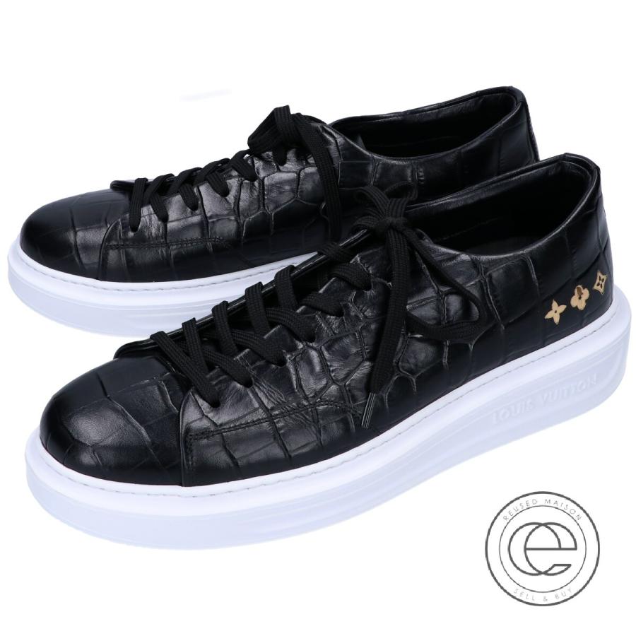 新品同様 Louis Vuitton ルイ ヴィトン 1a4oxi ビバリーヒルズ ライン クロコ型押しレザー スニーカー 7 ブラック メンズ ブランドショップエコスタイル 通販 Yahoo ショッピング