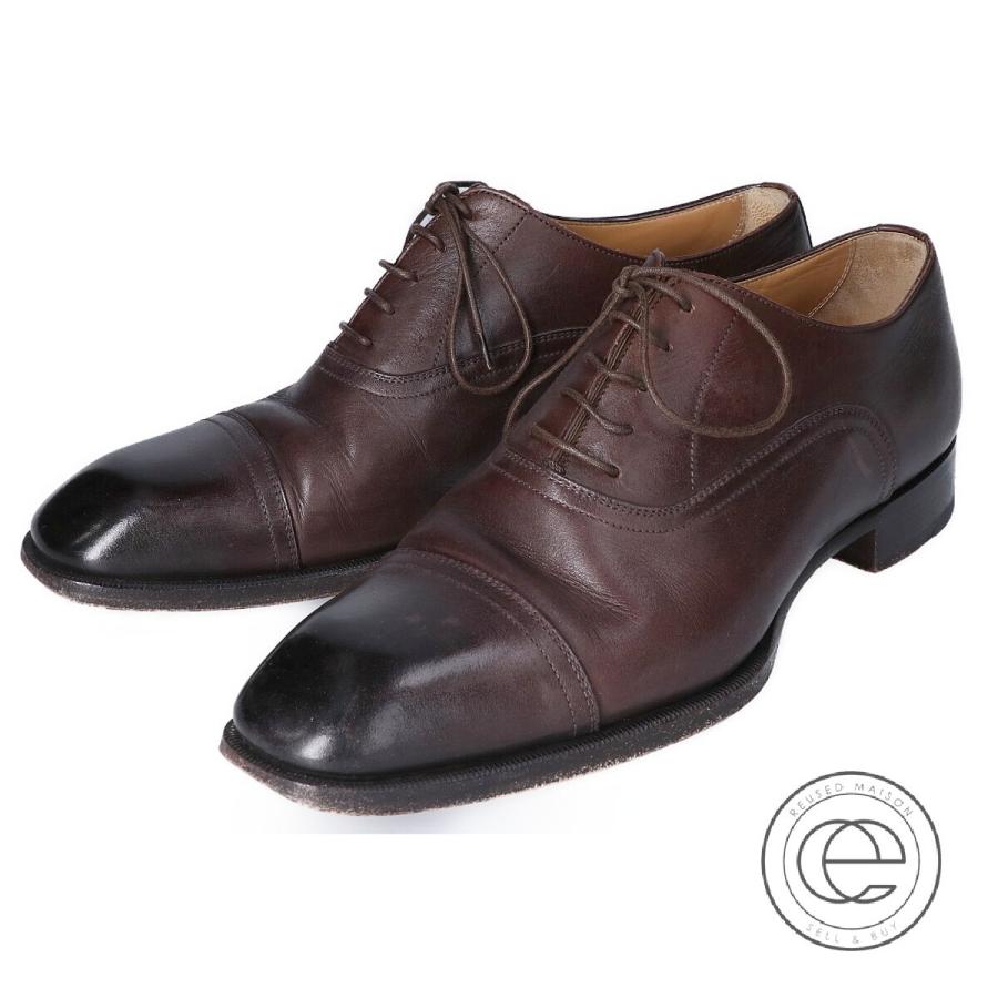 Hermes エルメス レザーキャップトゥシューズ 40 ダークブラウン メンズ ブランドショップエコスタイル 通販 Yahoo ショッピング
