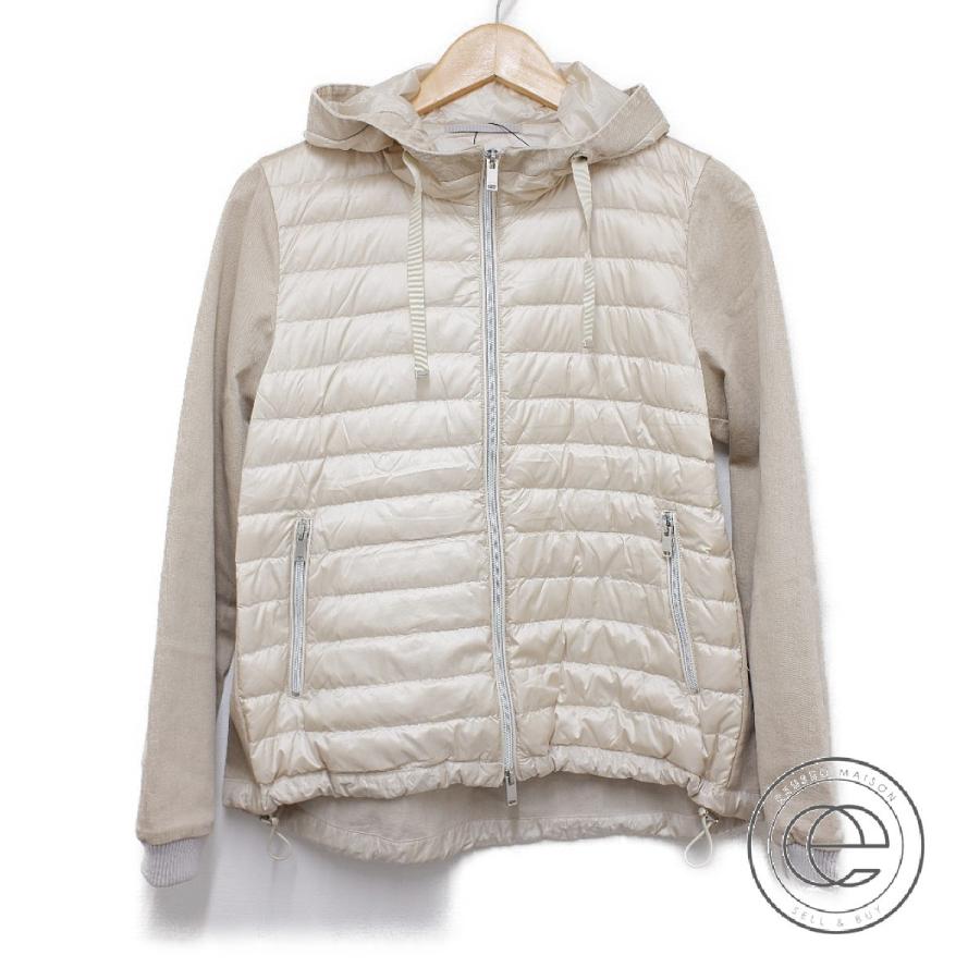 新品同様 Moorerムーレー Jan Mayenヤンマイエン コットン切替 フーディダウンジャケット42 ベージュ メンズ ブランドショップエコスタイル 通販 Yahoo ショッピング