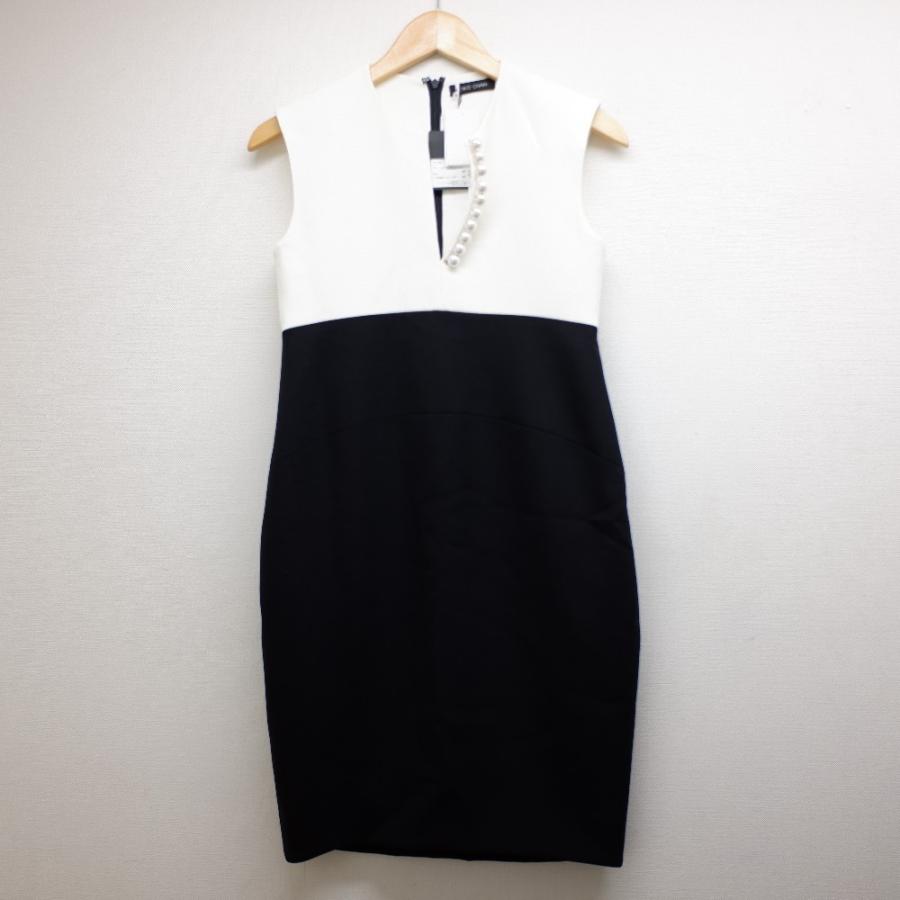 決算特価商品 Ycd 119 198 ヨーコチャン Chan Yoko 新品 定価5万00円 パール レディース 36 ワンピース ノースリーブ バイカラー Vネック ワンピース チュニック Meorboston Org