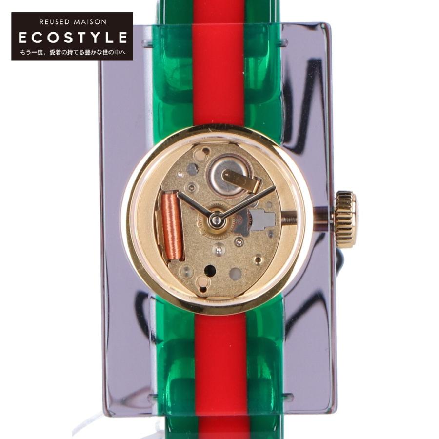 新品同様 Gucci グッチ Ya 143 5 ヴィンテージウェブ スケルトン スクエアケース バングルウォッチ 腕時計 レディース ブランドショップエコスタイル 通販 Yahoo ショッピング