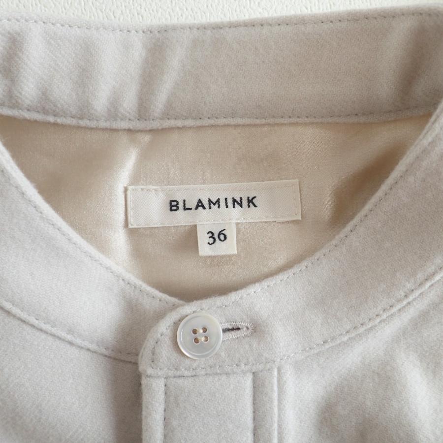 結婚祝い レディース ベージュ 36 ワンピース ロングスリーブ スタンドカラー ウールフラノ 7926 230 01 ブラミンク Blamink ワンピース チュニック Meorboston Org