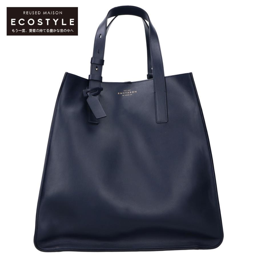 【極美品】Smuthon スマイソン トートバッグ ネイビー オールレザー 紺 極美品】Smuthon スマイソン トートバッグ ネイビー オールレザー 紺