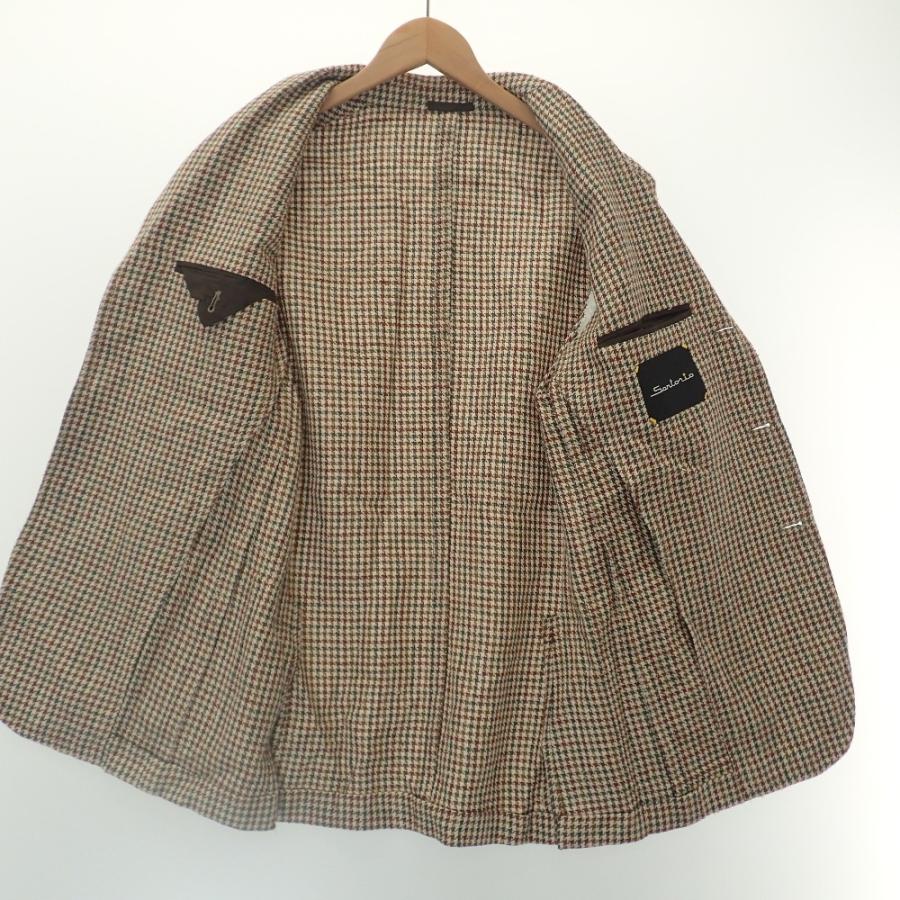 美品/国内正規 Sartorio サルトリオ ガンクラブチェック シルク/リネン