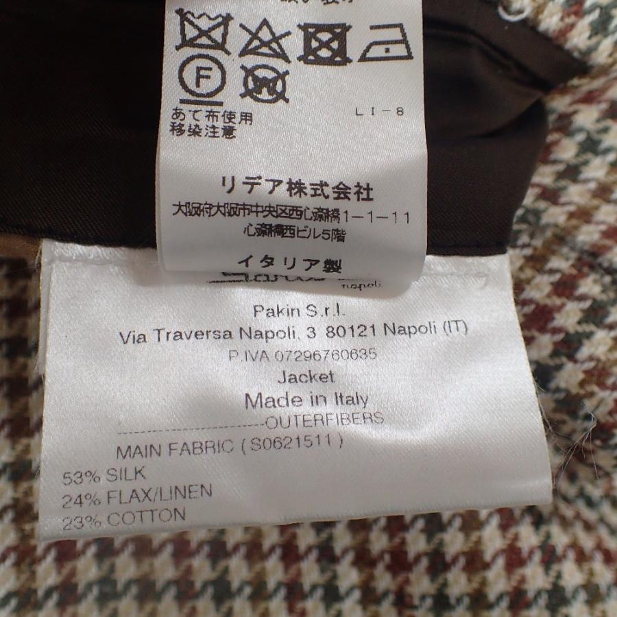 美品/国内正規 Sartorio サルトリオ ガンクラブチェック シルク/リネン