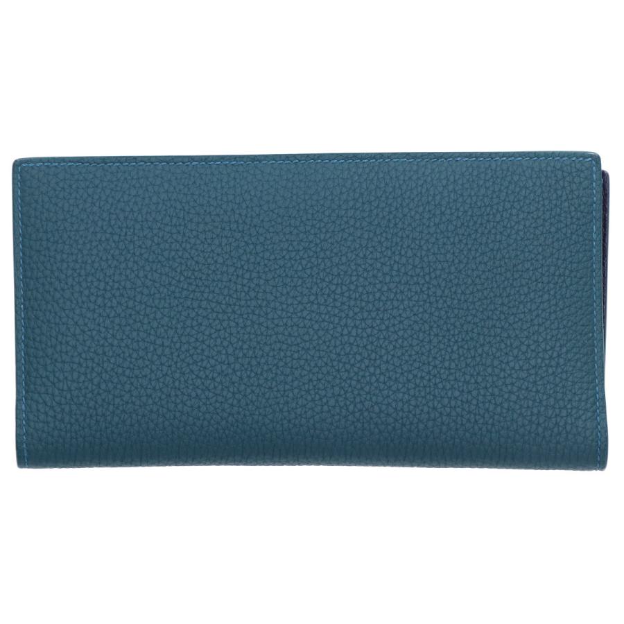 未使用級✨メゾンタクヤ 長財布 シボ ブルー×バイオレット 新品同様/ MAiSON TAKUYA メゾンタクヤ シボレザー 二つ折り札入れ 長