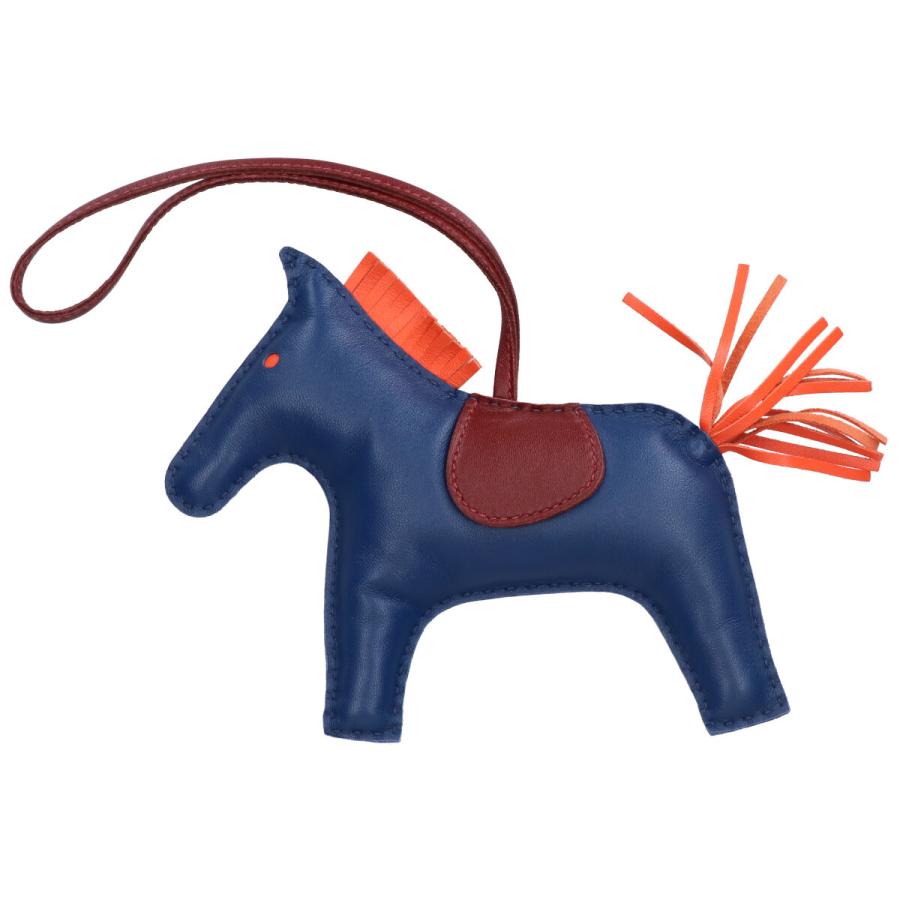 美品/ HERMES エルメス ロデオチャームGM バッグチャーム ブルード 