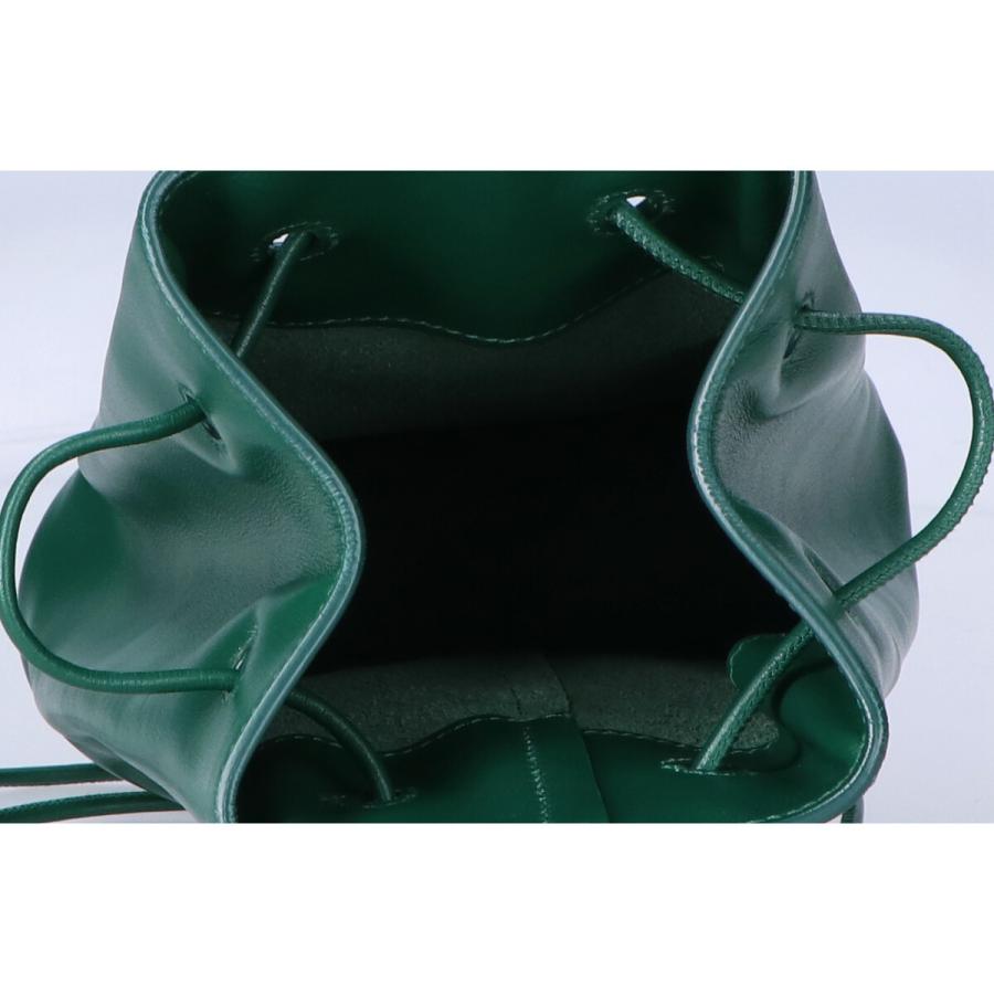 G*s様 美品☆ JIL SANDER ジルサンダー バッグ 巾着 グリーン JIL SANDER（ジルサンダー） 美品/ レザー ロゴ入り 巾着 ショルダー