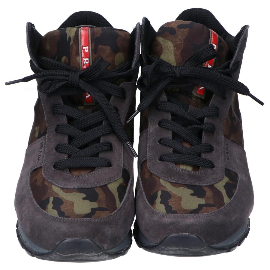 PRADA カモフラージュ ハイカットスニーカー