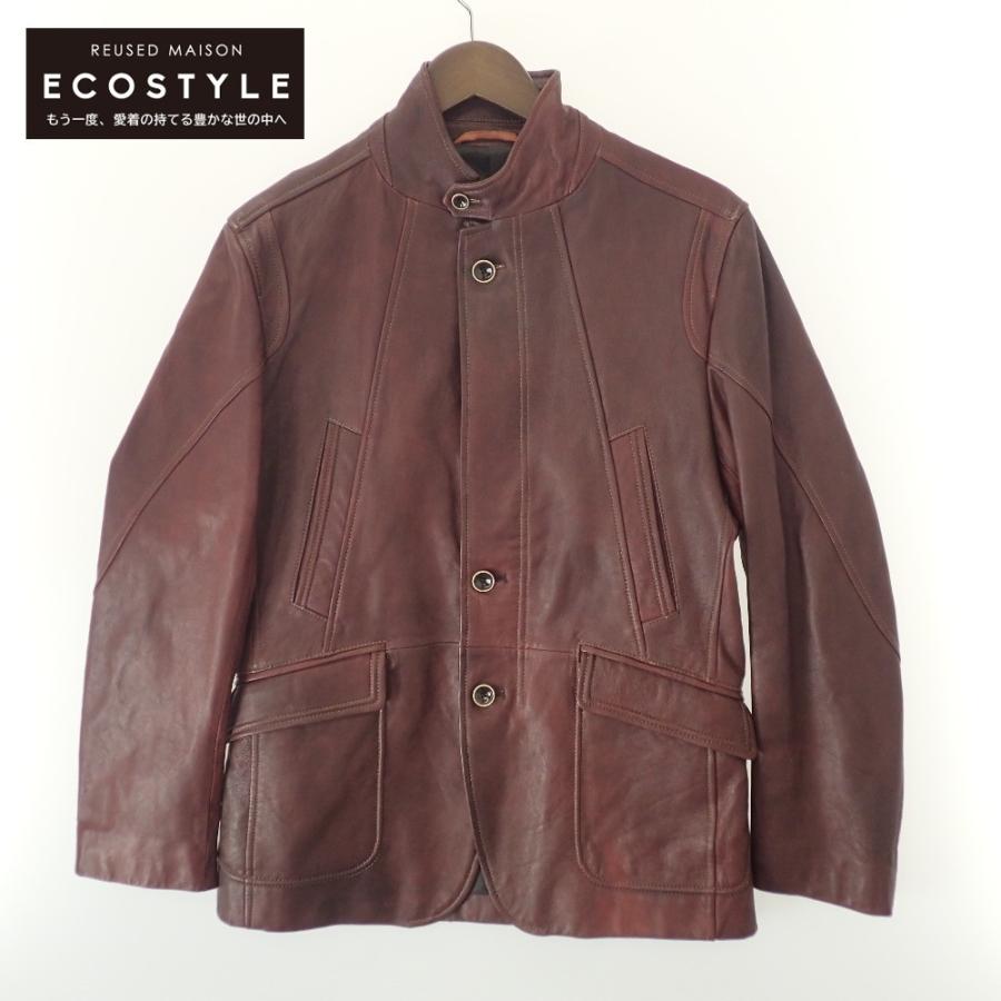 美品/ JOSEPH ABBOUD ジョセフアブード ラムレザー フロントZIP 