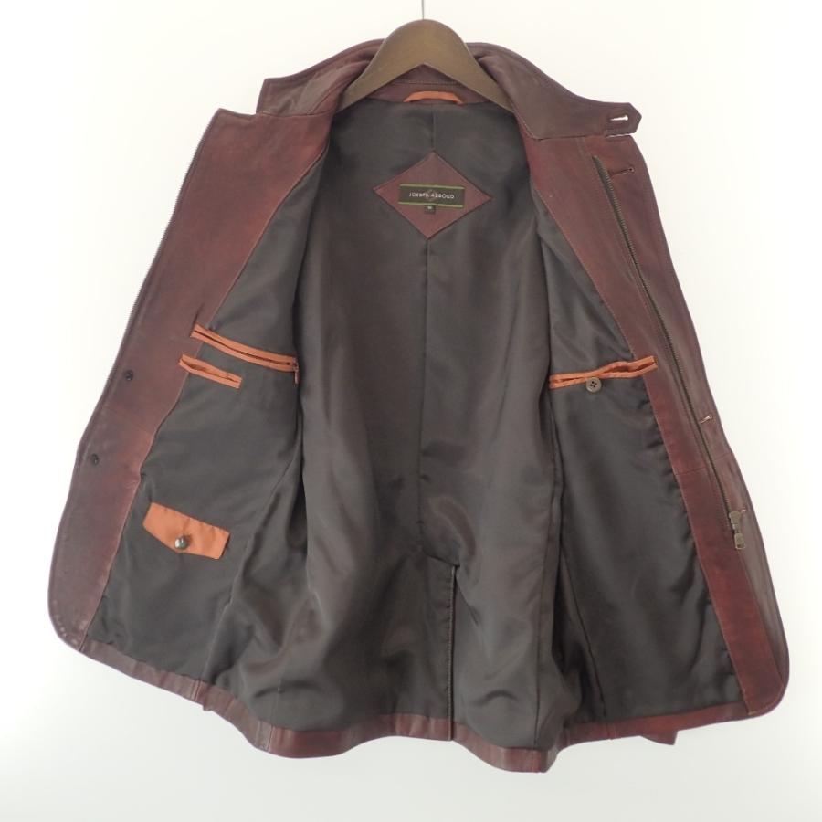 美品/ JOSEPH ABBOUD ジョセフアブード ラムレザー フロントZIP