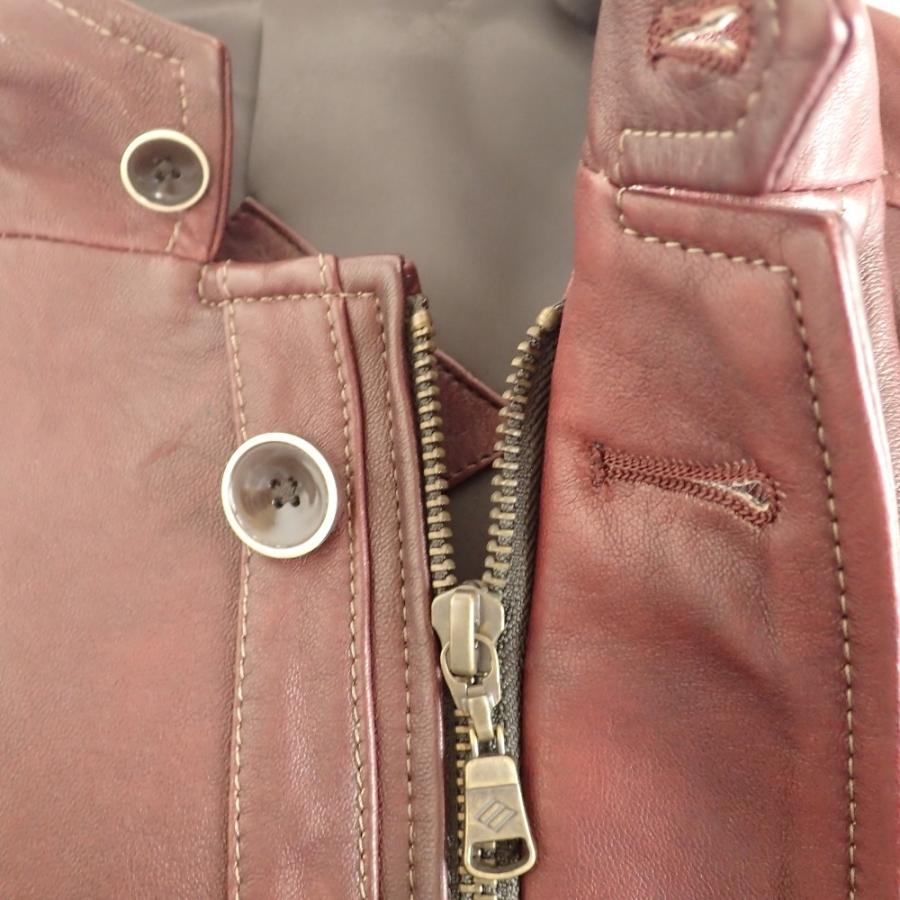 美品/ JOSEPH ABBOUD ジョセフアブード ラムレザー フロントZIP