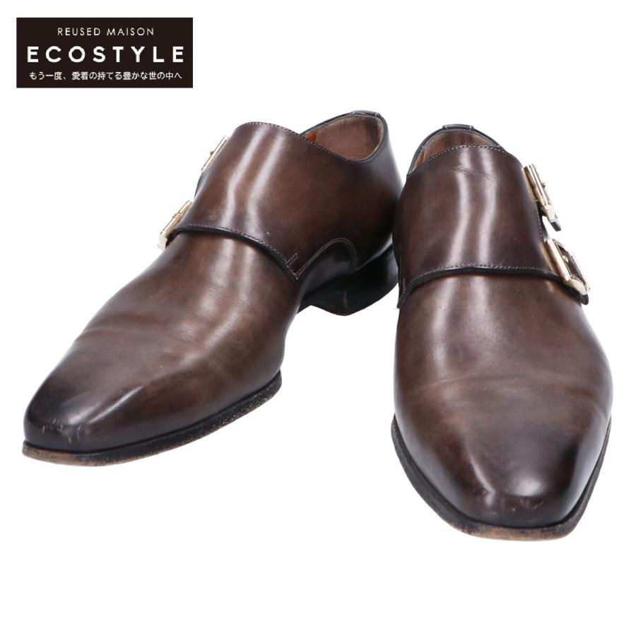 SANTONI サントーニ 14782 レザーダブルモンクストラップシューズ 7 1 
