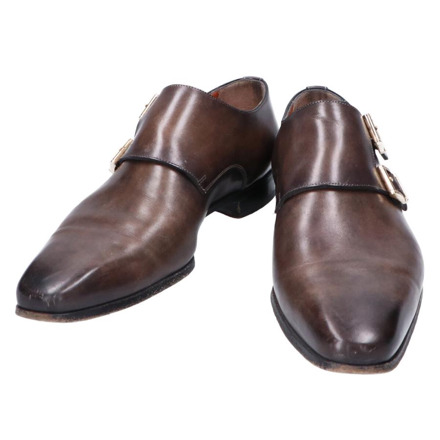 SANTONI サントーニ 14782 レザーダブルモンクストラップシューズ 7 1 