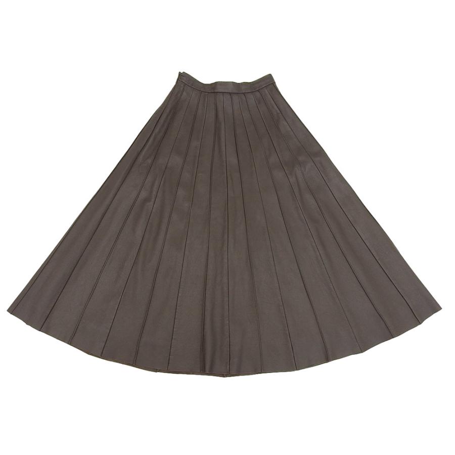 ebure エブール レザー ロング スカート レディース ブラウン ロン