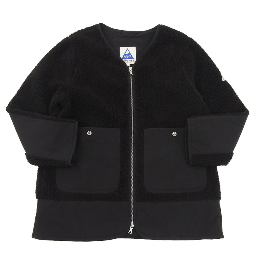 美品 Cape HEIGHTS ケープハイツ ノーカラー ロング フリース 
