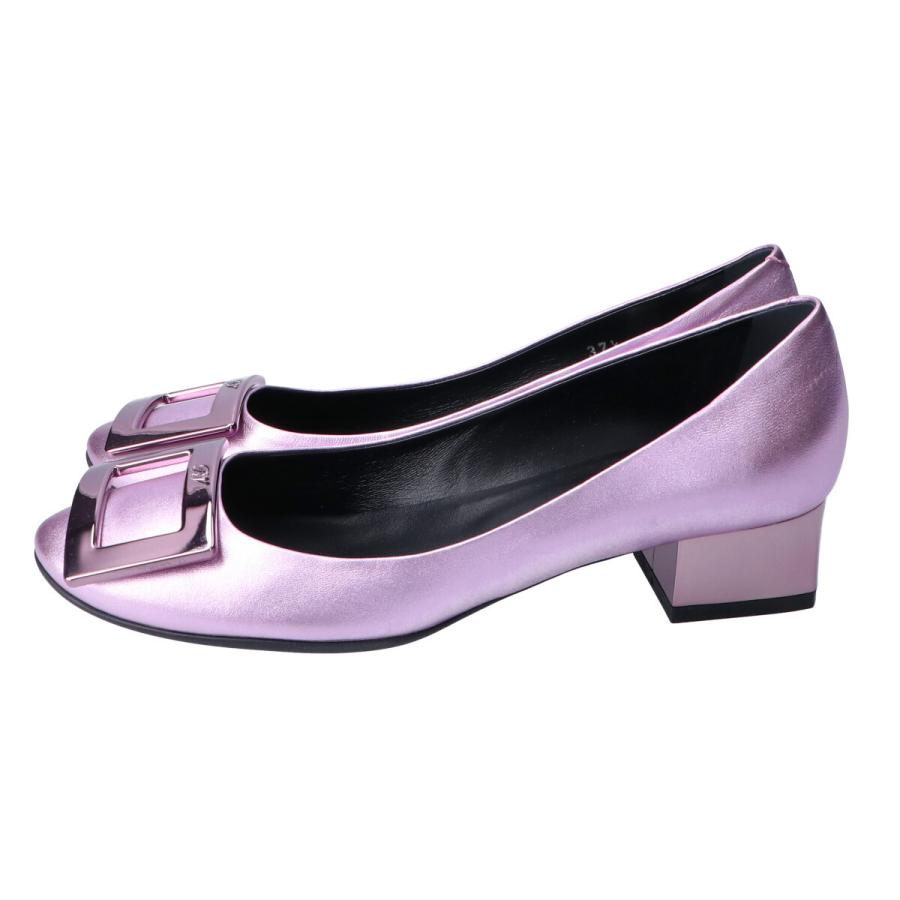 新品同様 Roger Vivier ロジェ・ヴィヴィエ メタルバックル メタリック 