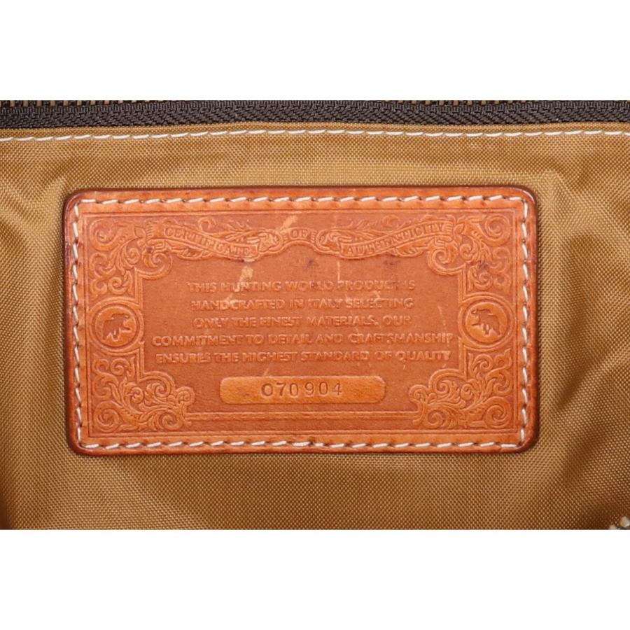極美品✨ハンティングワールド ロゴ バチューレザー ボディバッグ レザー 極美品✨ハンティングワールド ロゴ バチューレザー ボディ