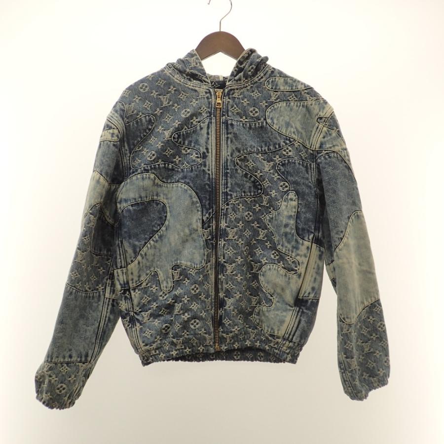 レア】ルイヴィトン モノグラム パッチワーク デニム ノーカラー コート